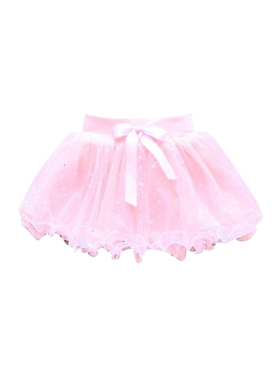 Fustita fete culoare roz cu perlute 1-4 ani