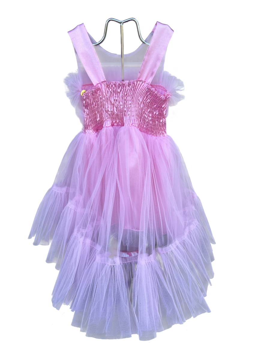 Rochita eleganta roz cu mini trena 2-6 ani