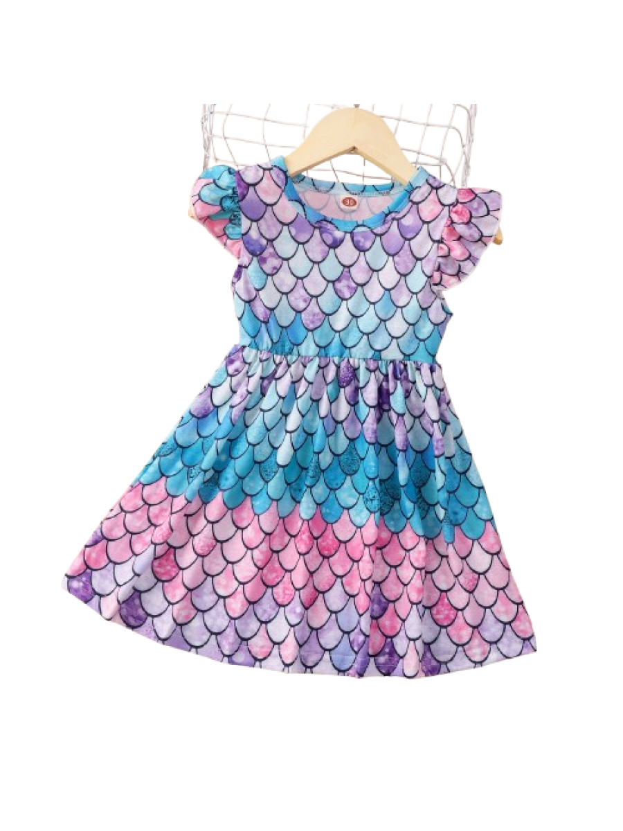 Rochiță Fetiță 1–5 Ani cu Imprimeu multicolor – Stil Casual de Vară