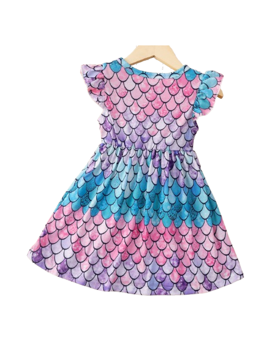 Rochiță Fetiță 1–5 Ani cu Imprimeu multicolor – Stil Casual de Vară