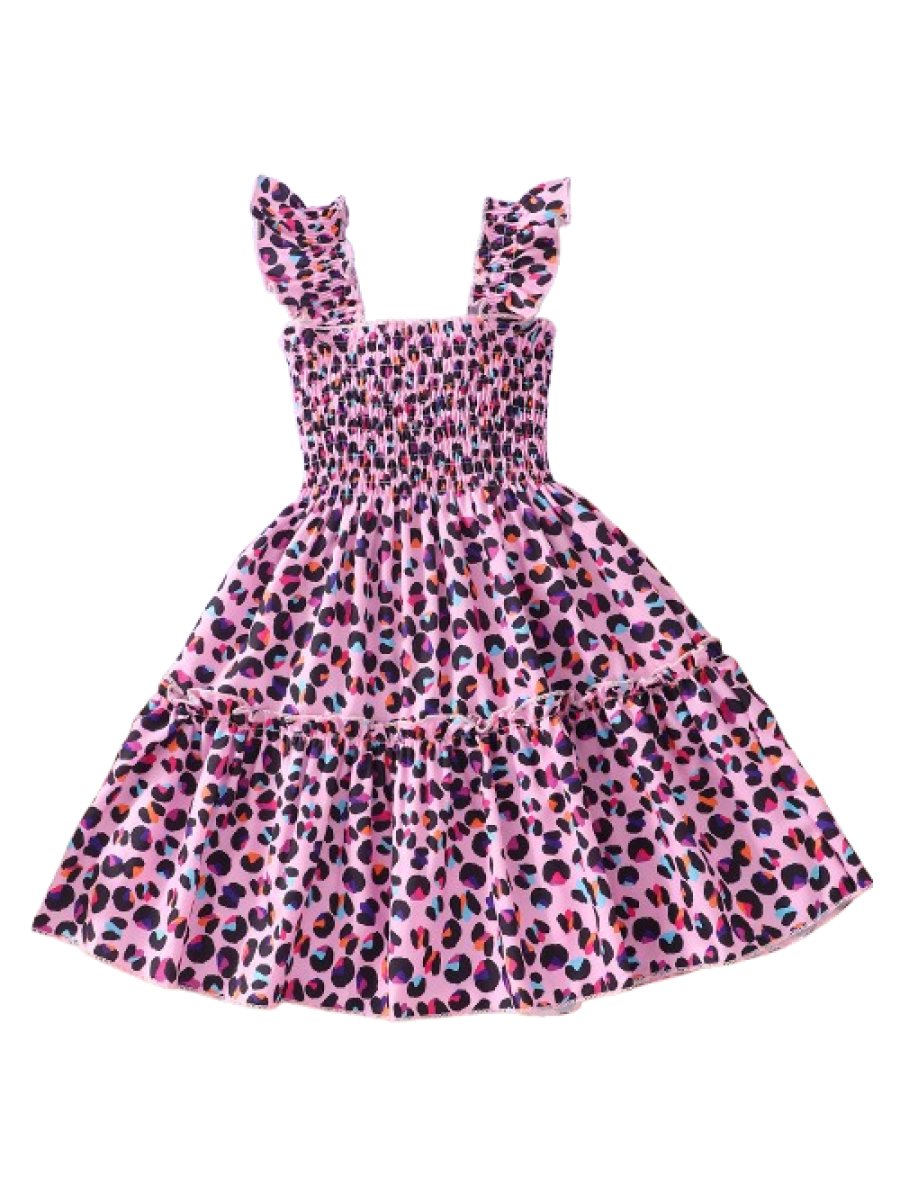 Rochiță Fetiță 2–6 Ani cu Bretele și Imprimeu multicolor – Stil Casual de Vară